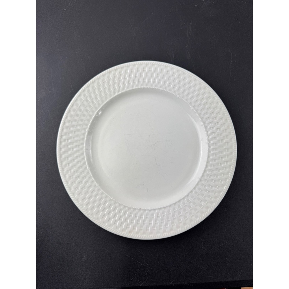 Sakura Oneida Basketweave White Stoneware Dinner Plate‎ 10.5 Inch